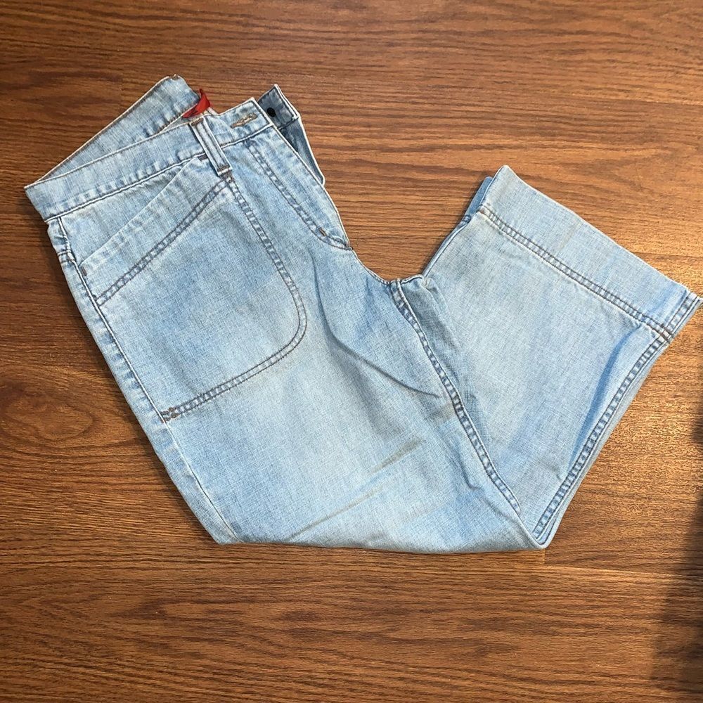 L.O.G.G. Light weight Denim Jeans. Cropped. Light wash color .  Size 38